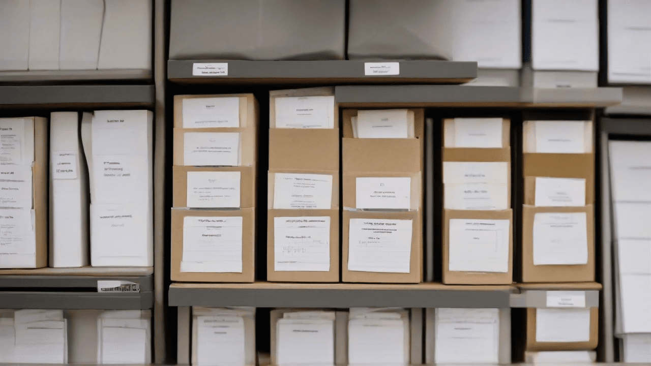 Organised business records and receipts ready for lodgement