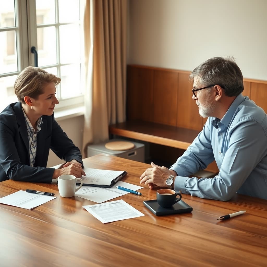 Adviser and clients in a financial planning conversation