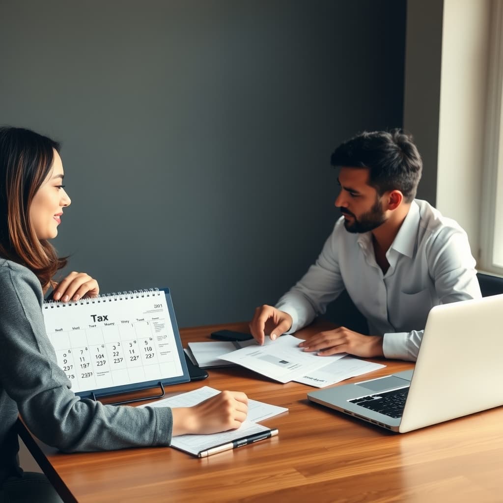 Tax planning meeting between an accountant and a client