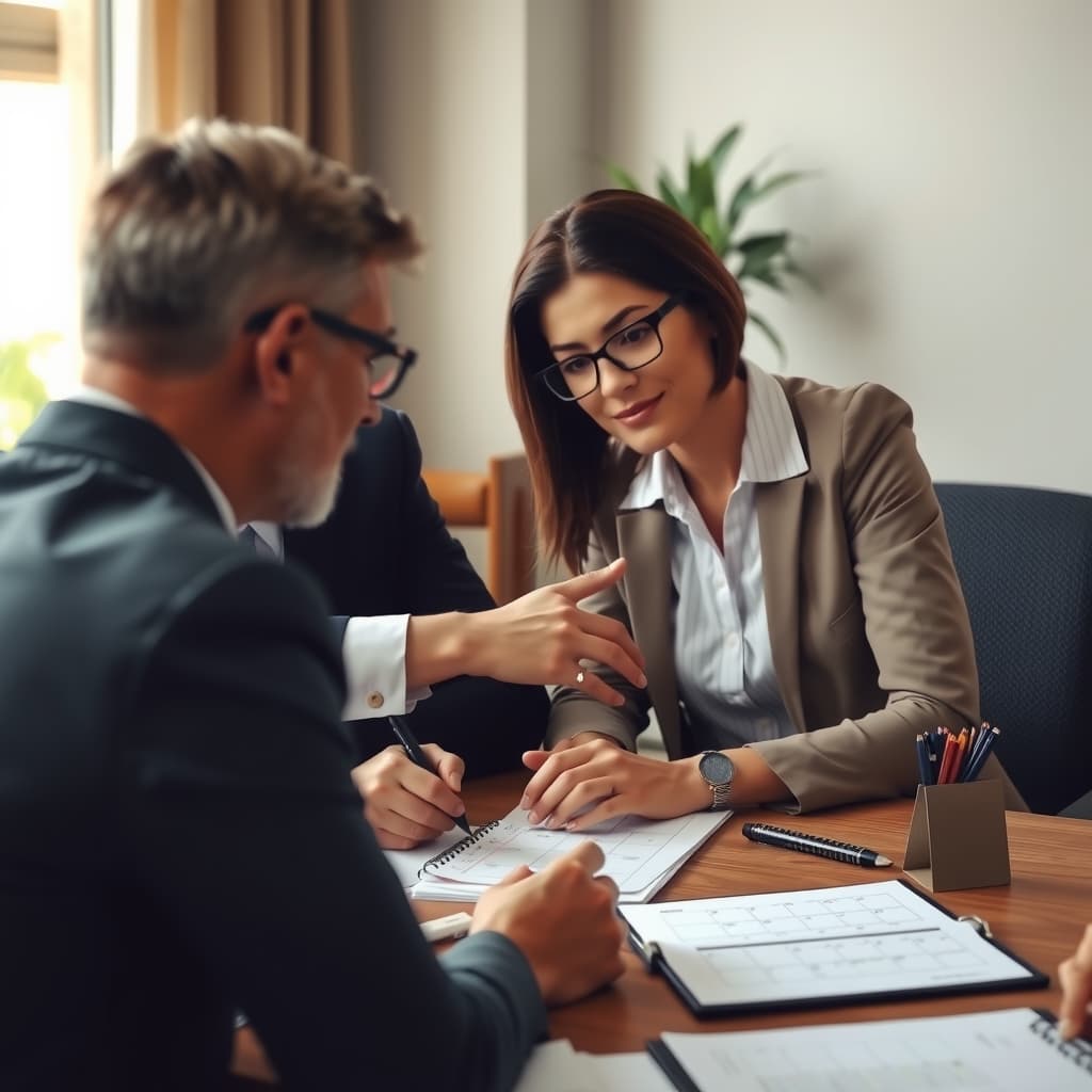 Accountant and business owner discussing tax planning for the year ahead